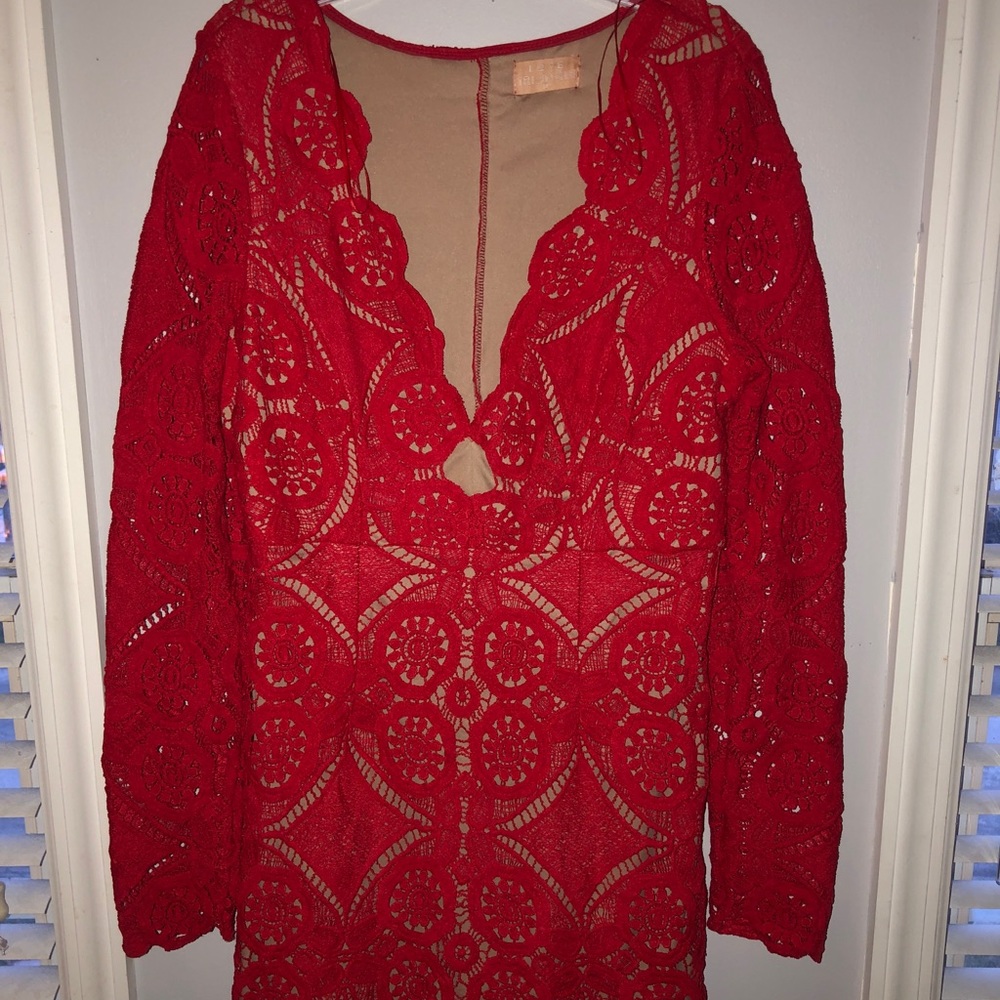 Long sleeve crochet bodycon dress